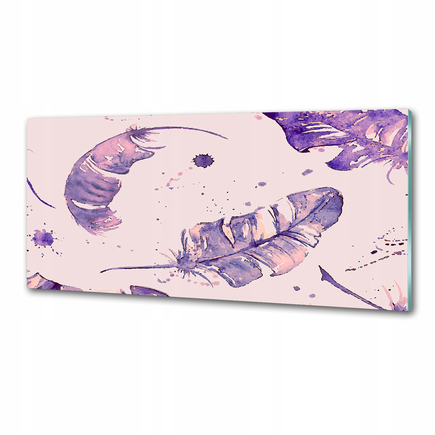 Skleněný panel do kuchyně Peří 125x50 cm Lepidlo