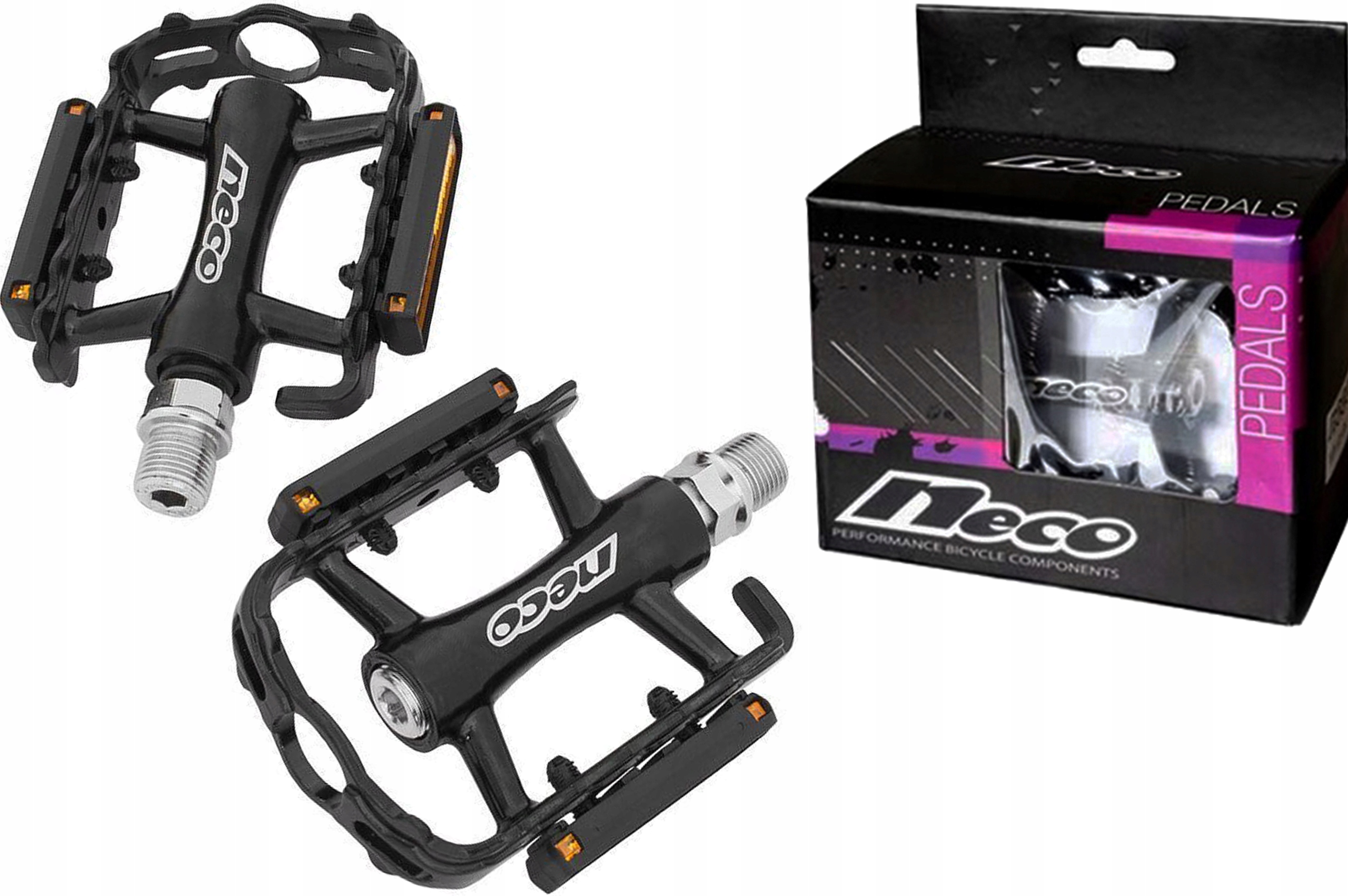 Pedały rowerowe Mtb Neco WP-101 Łozyska Maszynowe Cr-Mo czarne