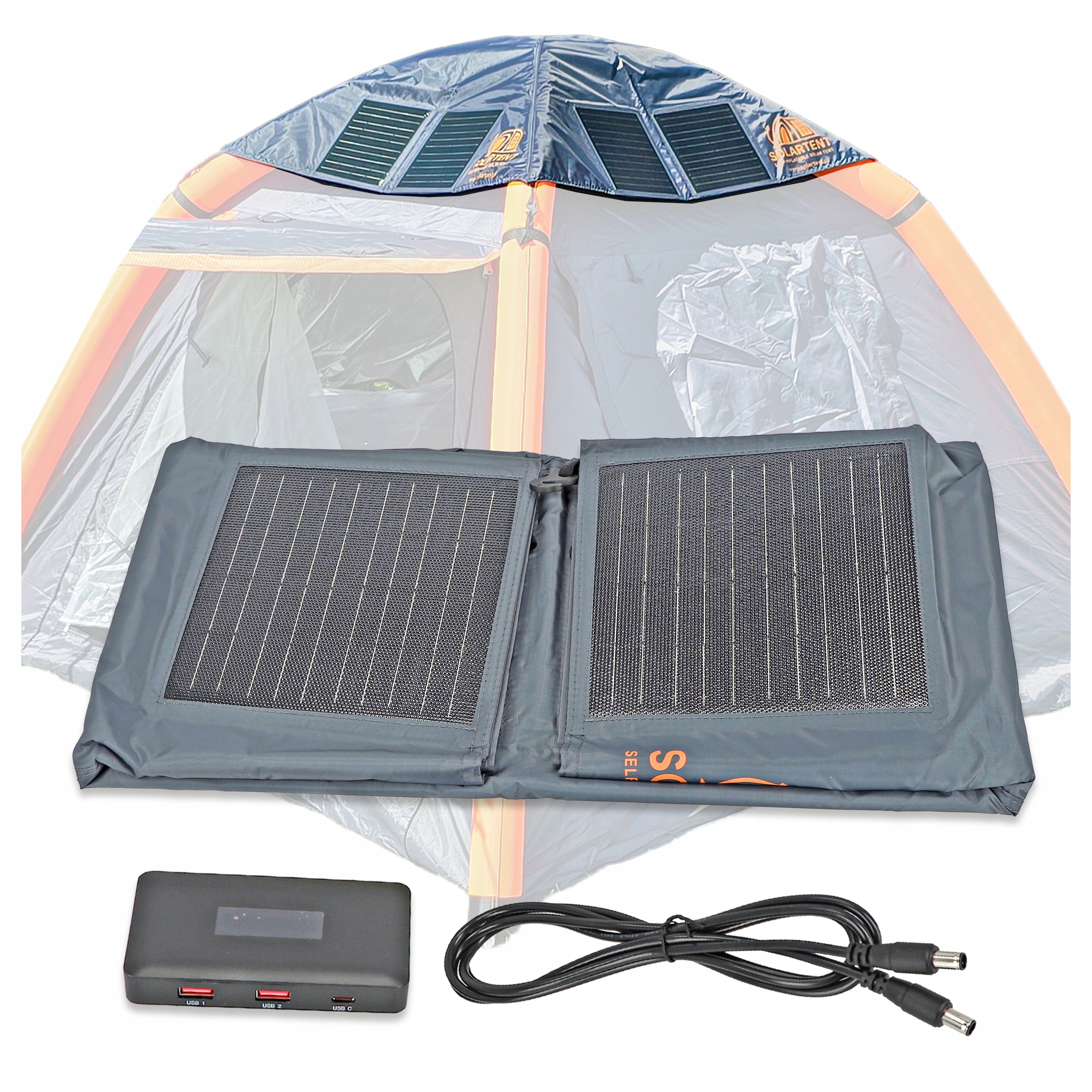 Solární Nabíječka Pro Telefon Solární Panel Na Stan 52W 3xUSB Skládací