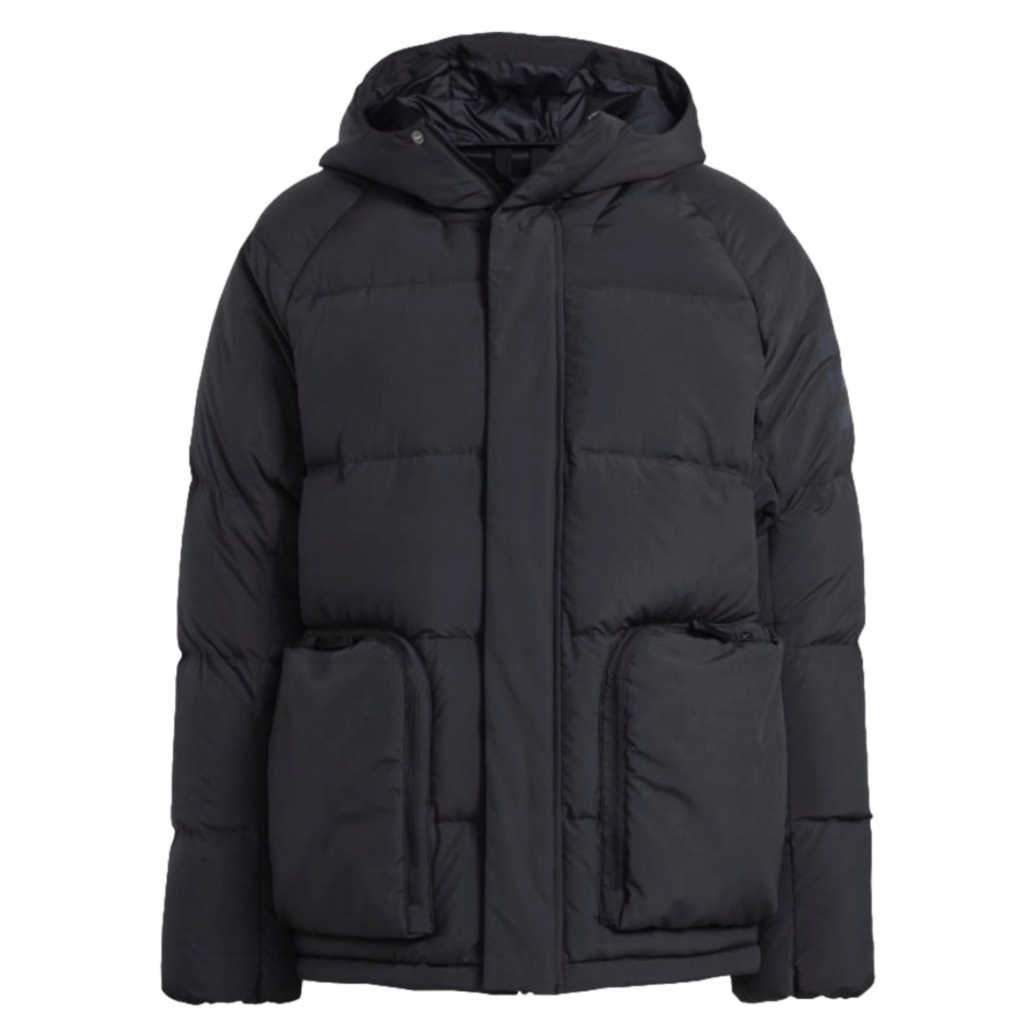 Pánská péřová bunda Adidas Utiltas s kapucí, teplá, černá vel. L