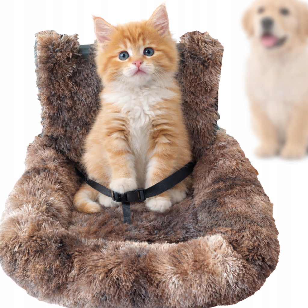 Levně Autosedačka pro kočku a pejska Plyšová Komfortní Bezpečná Nová