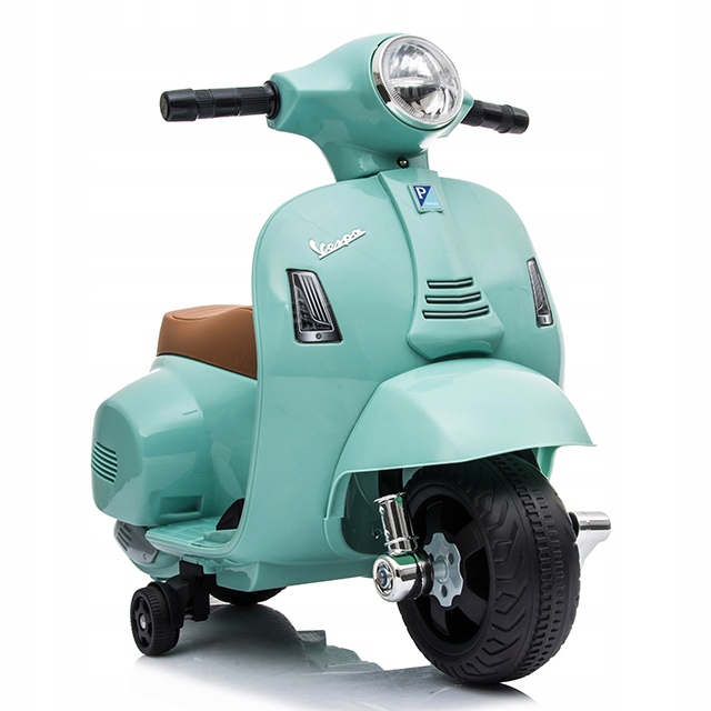 Vespa Motorek Skuter Na Akumulator 6V 30W 4,5Ah Skórzane Siedzenie Miętowy