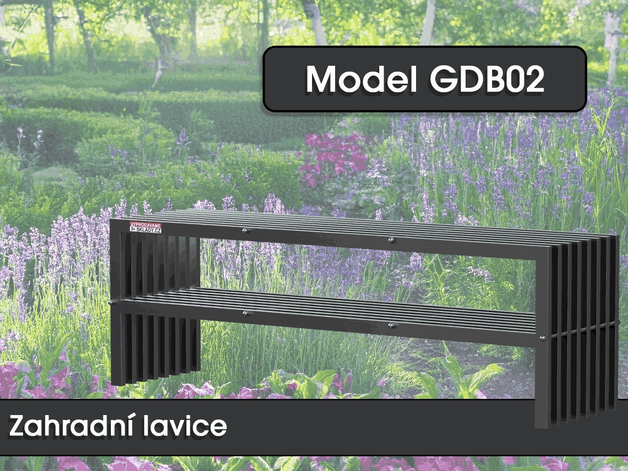 Zahradní lavice GDB02, 150 x 50 x 40 cm