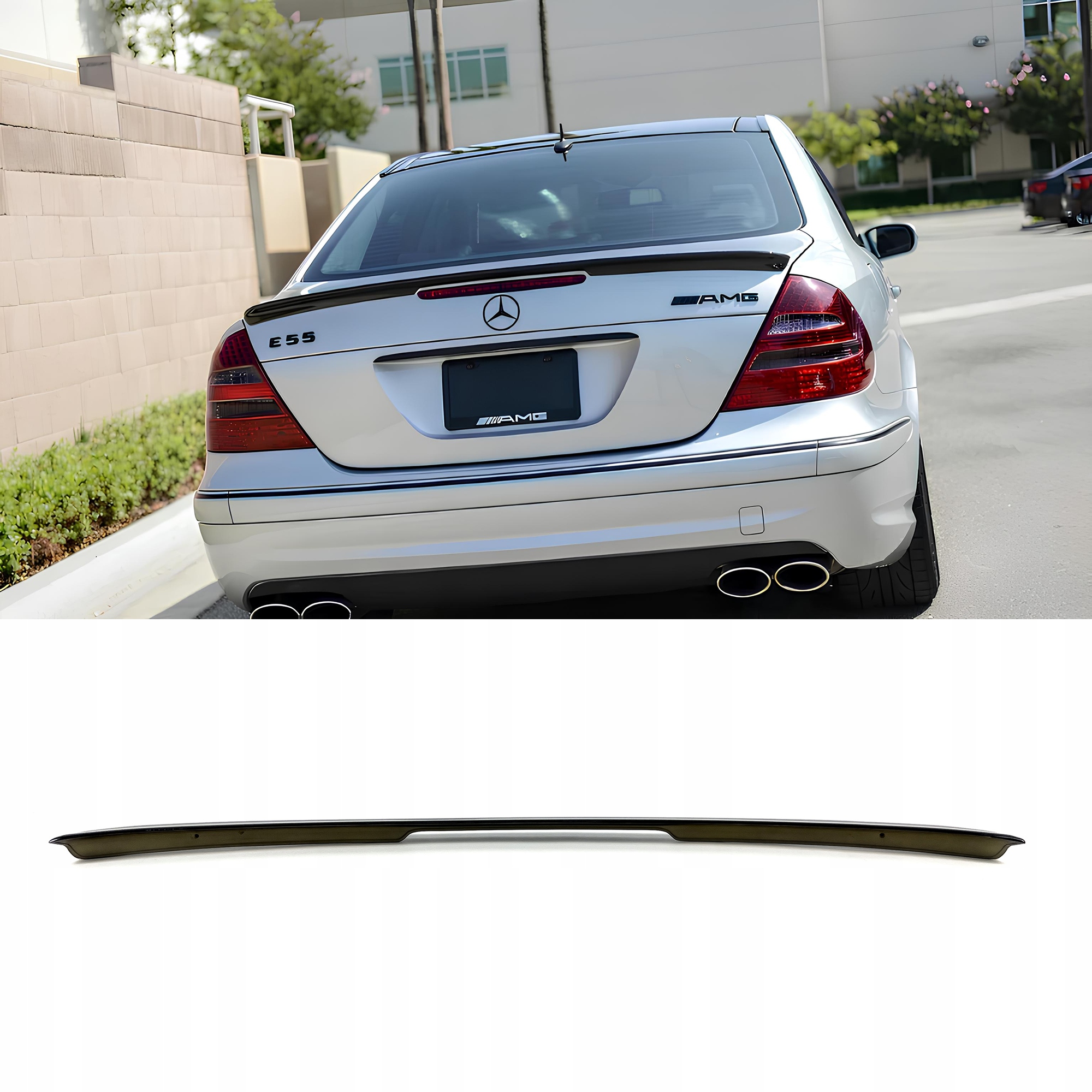 Spoiler Klapková klapka Mercedes E-Class W211 Amg Style Černá Lesklá Spojler