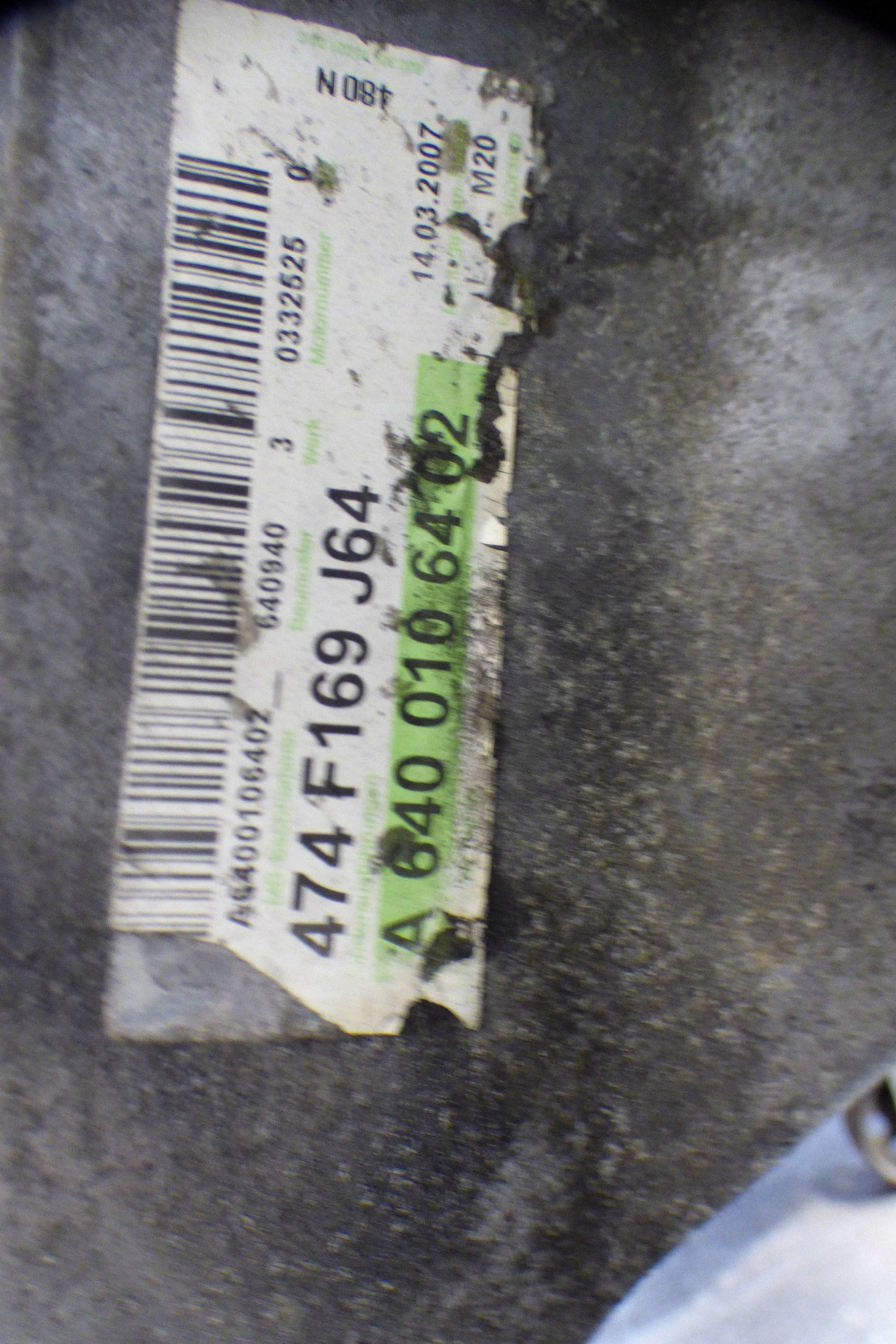 engine A6400106402 474F169J64 Mercedes B-class W245 2.0 D