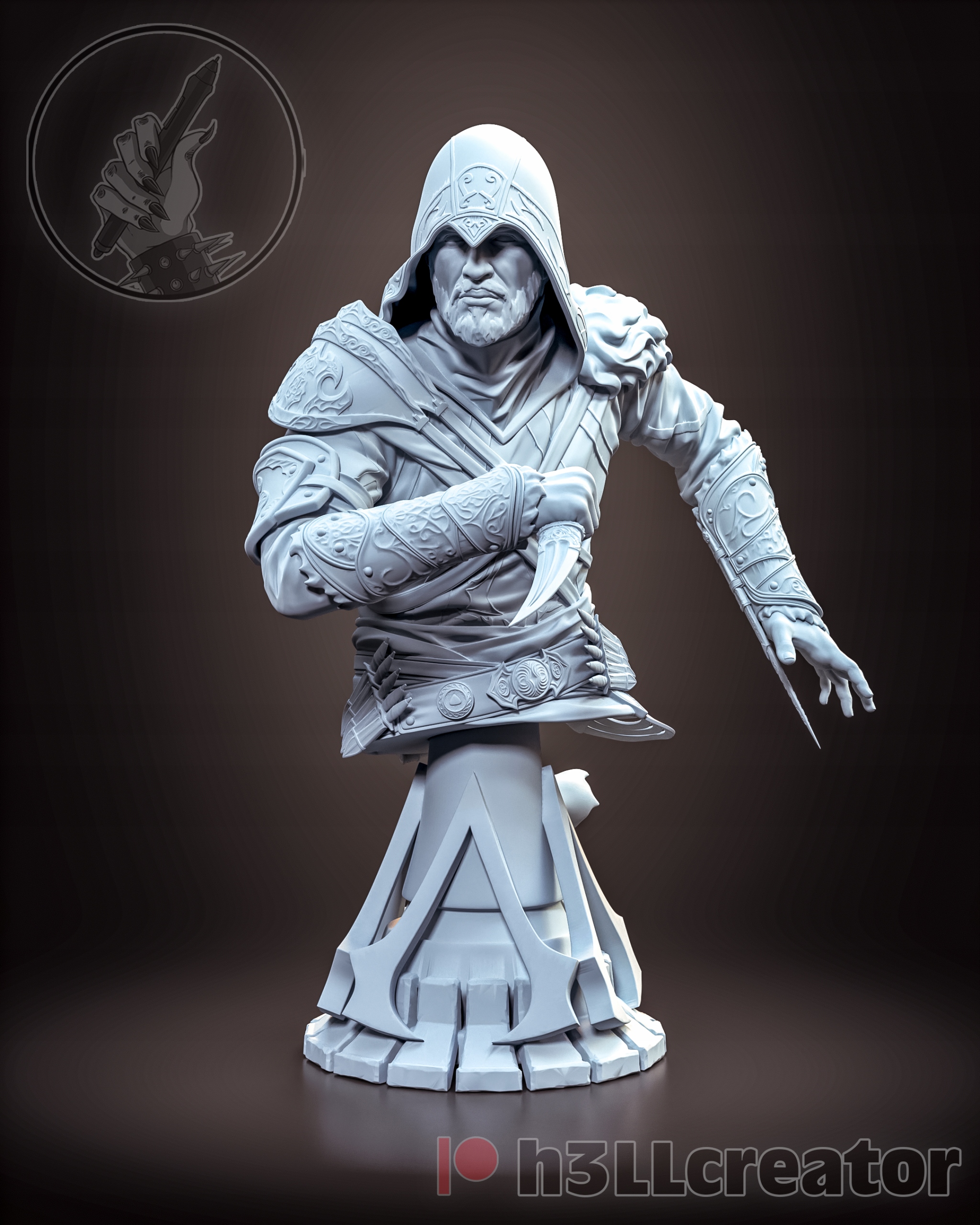Figurka Ezio Auditore Assassin's Creed Revelations Busta 3D tisk 12K