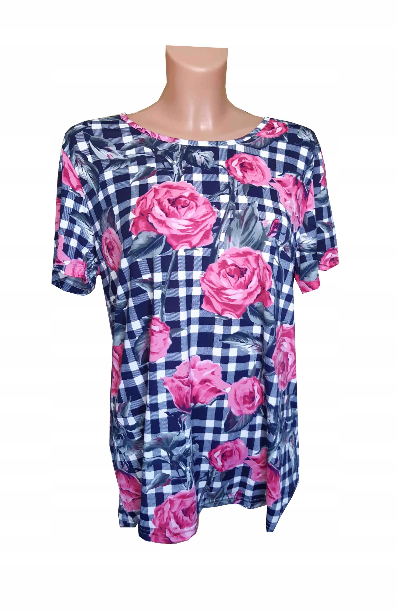 

Bluzka Koszulka wygodna kobieca kwiaty XXL