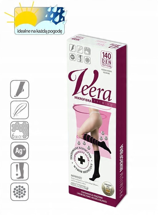 

Podkolanówki uciskowe Veera 140 mikrofibra CCL1
