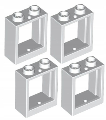 

Lego Rama/Okno 1x2x2 Biały/White 60592/4521210 x4