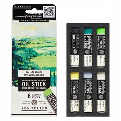 Olejové tyčinky Oil Stick Mini Stylized Landscape, 6 ks