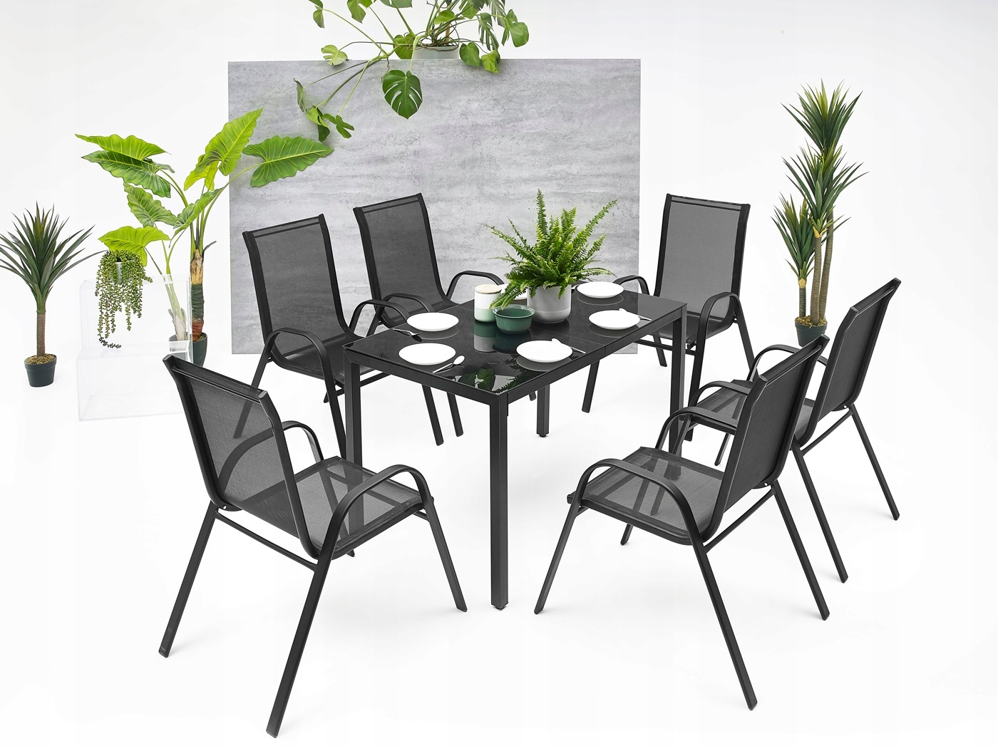 MEBLE OGRODOWE ZESTAW STÓŁ 6+1 NA TARAS BALKON Producent MAT-COMPANY