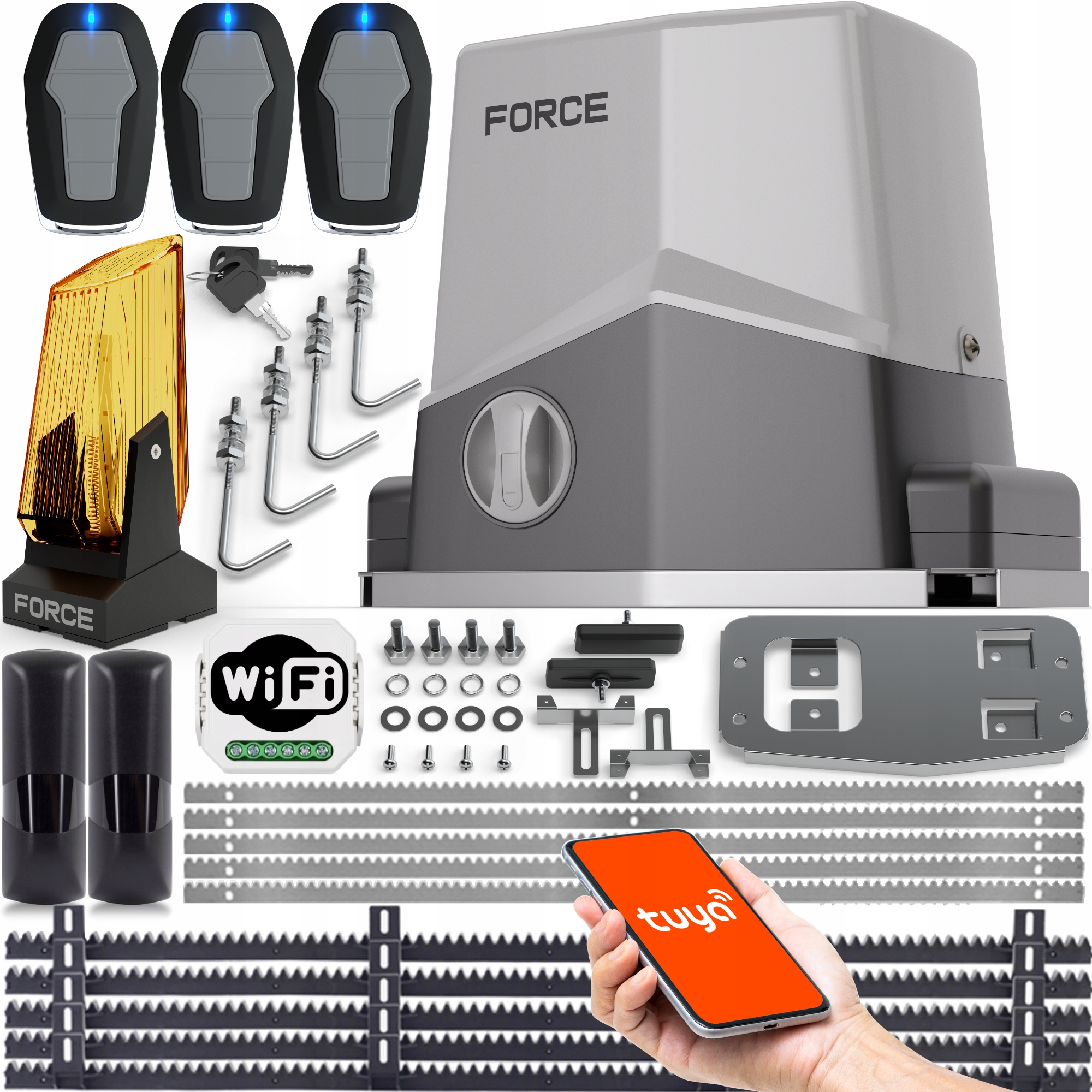 FORCE TYTAN SL600 NAPĘD DO BRAM PRZESUWNYCH do 600kg, LAMPA LED, WiFi