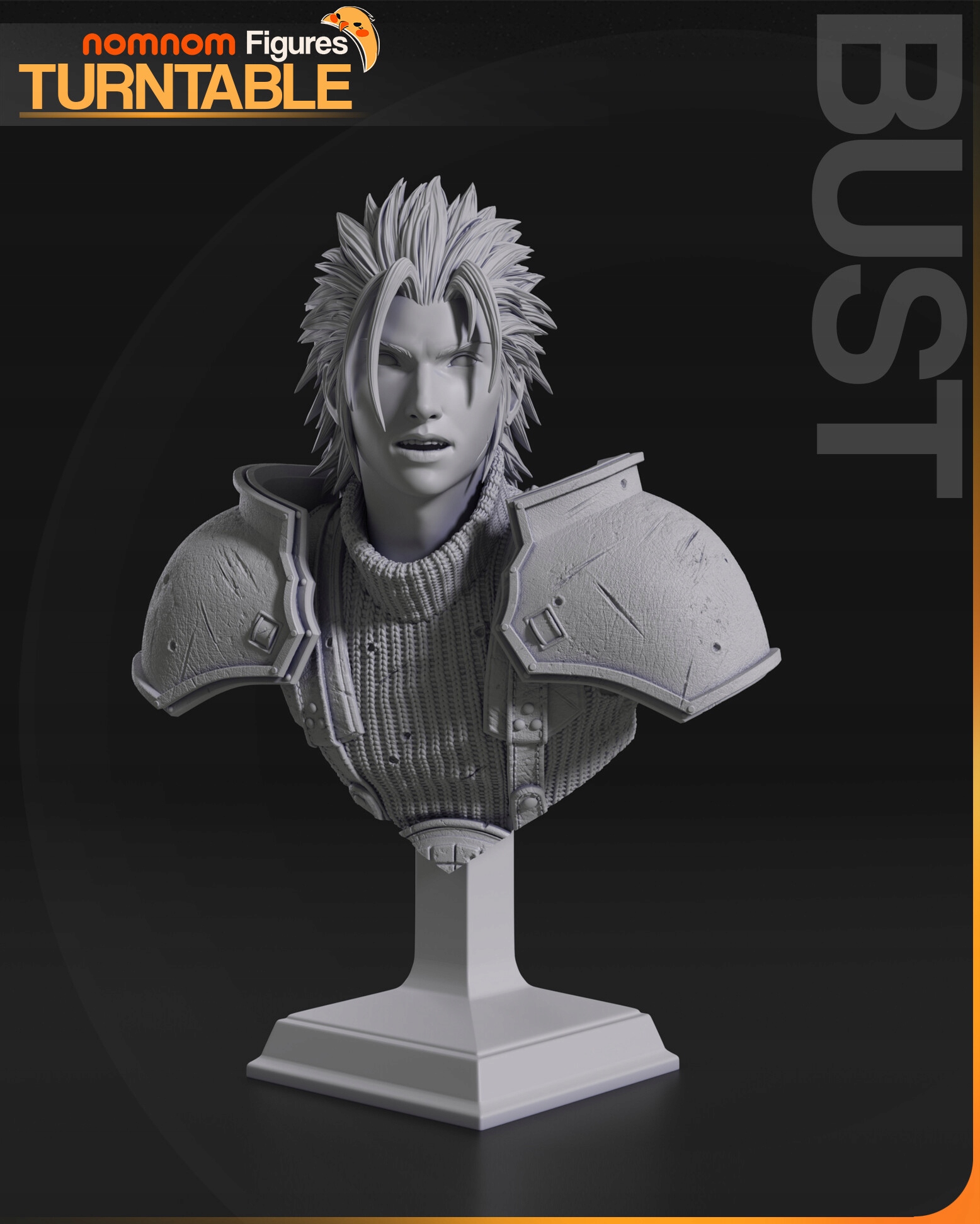 Figurka Busta Zack Fair Final Fantasy VII NomNom Figures 3D tisk