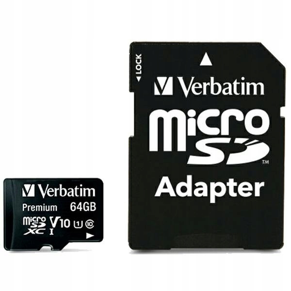 Verbatim microSDXC karta 64GB V10 adaptér černá/černý 44084