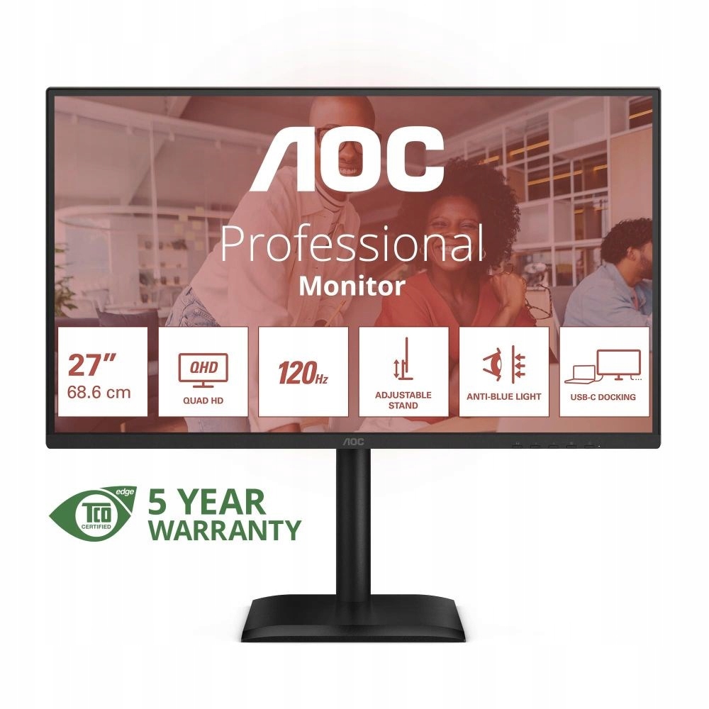 Aoc/ Q27E4CV/ 27"/ Ips/ Qhd/ 120Hz/ 4ms/ Čierna/ 5R Q27E4CV