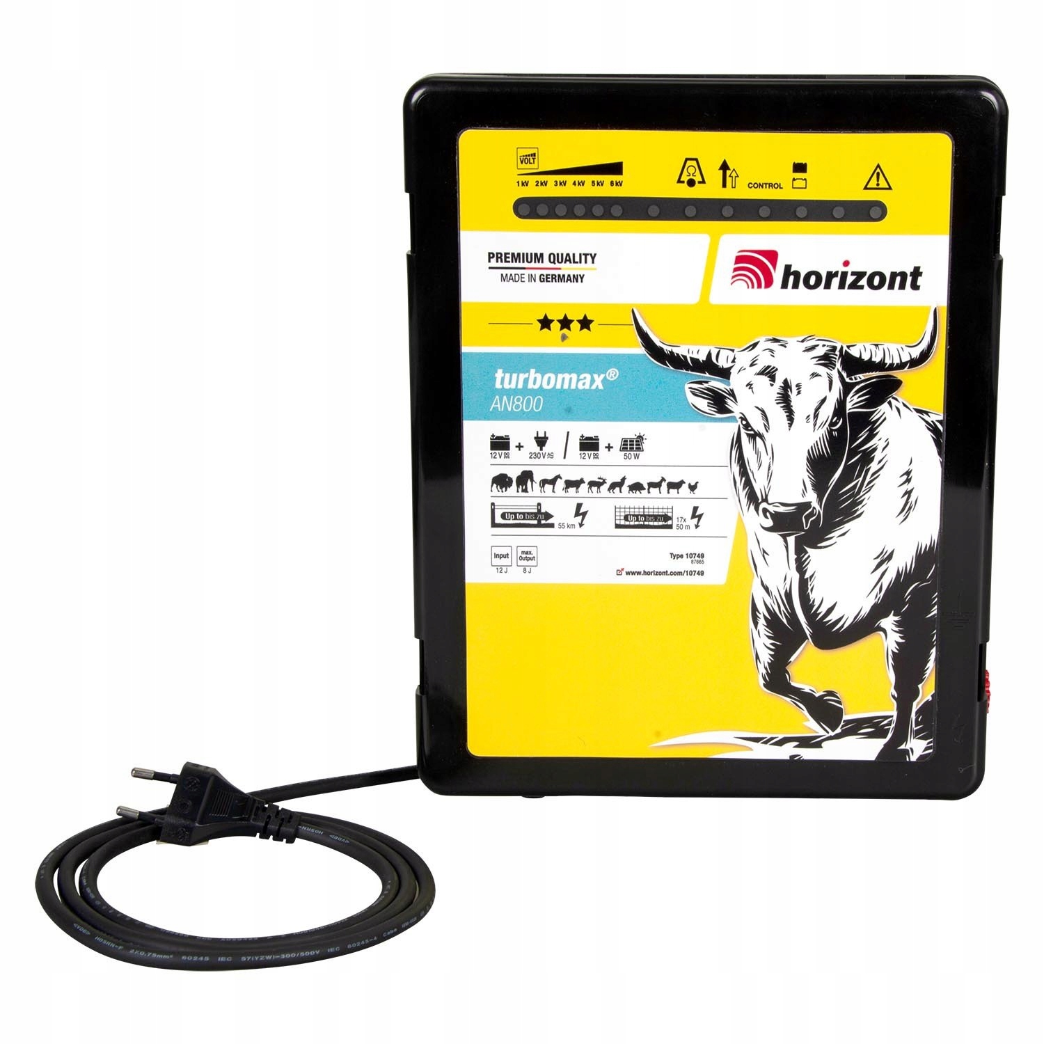 Turbomax AN800 12/8J (horiSMART AN160), akumulátorový a síťový elektrizátor