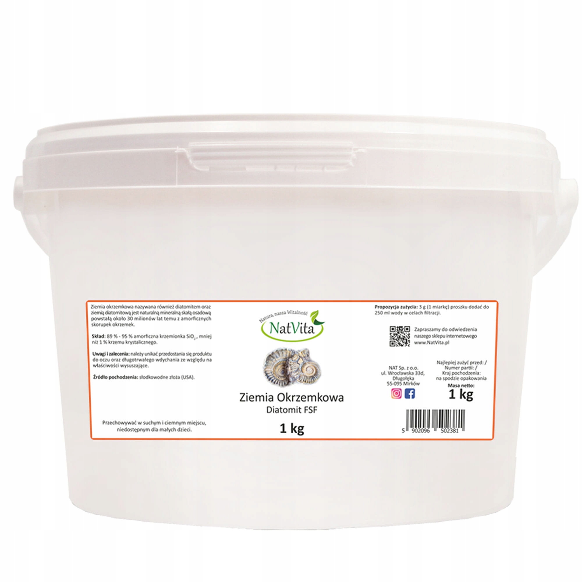 

NatVita Ziemia Okrzemkowa Diatomit Fsf 1000g 1kg