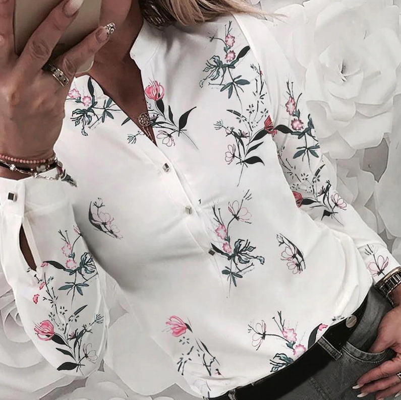 MODNA BLUZKA KOSZULA DAMSKA KWIATY KOLORY XL Linia regular