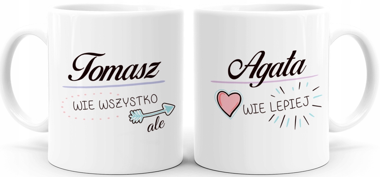 

Zestaw Kubków z Imieniem dla Par Mąż Żona