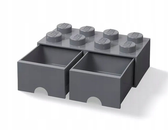 Lego Kontejner Krabička Kostka 8 Tmavě Šedá Se Zásuvkami 50 cm 40061754