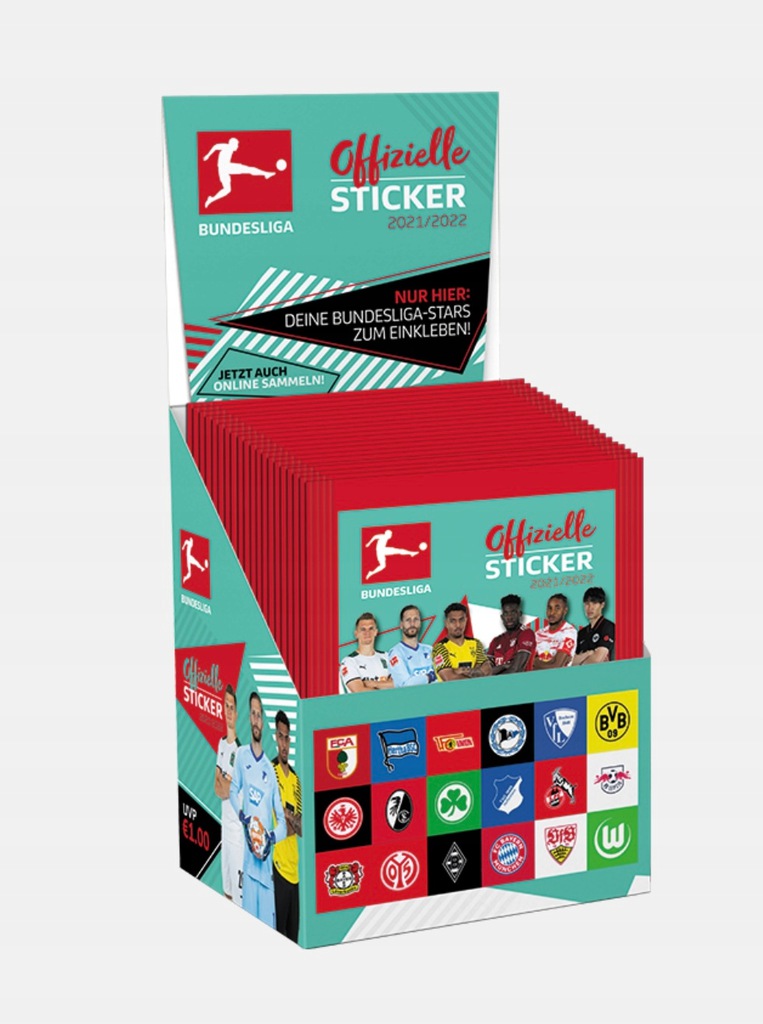 Bundesliga 21/22 Box 50 sáčků Samolepky Topps