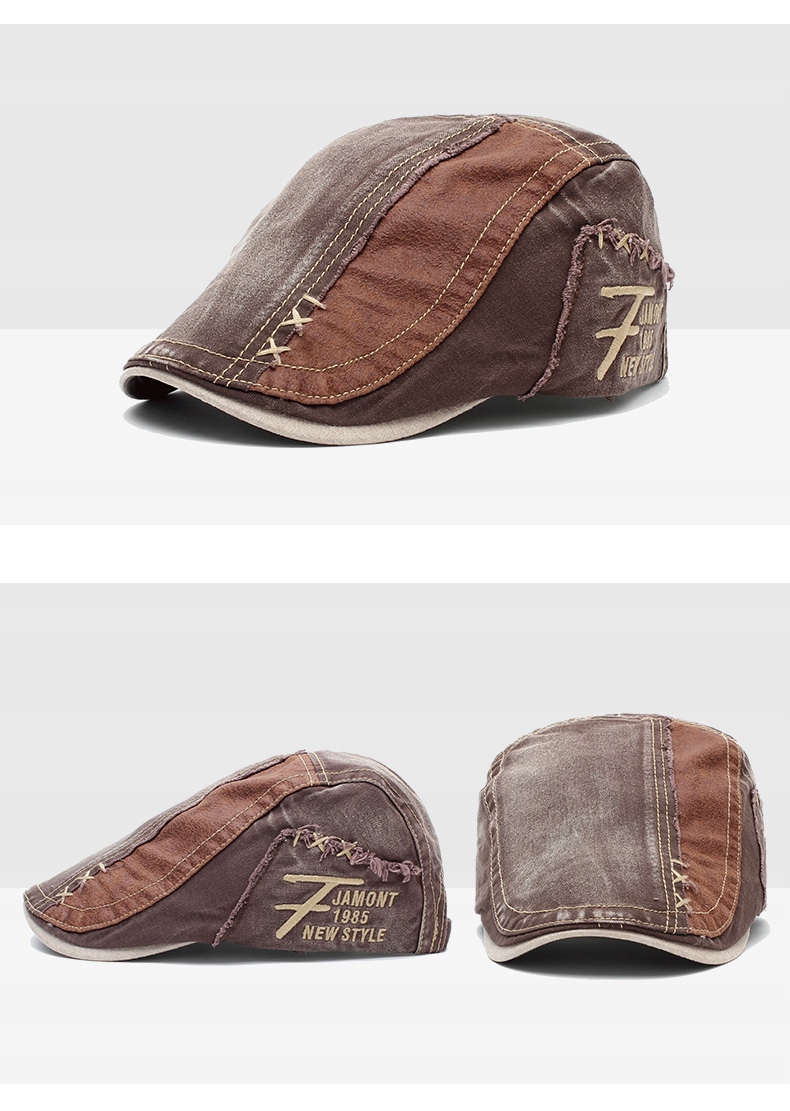 CZAPKA Z DASZKIEM KASZKIET JEANS BRĄZOWY KAWOWY BAWEŁNA Materiał dominujący bawełna