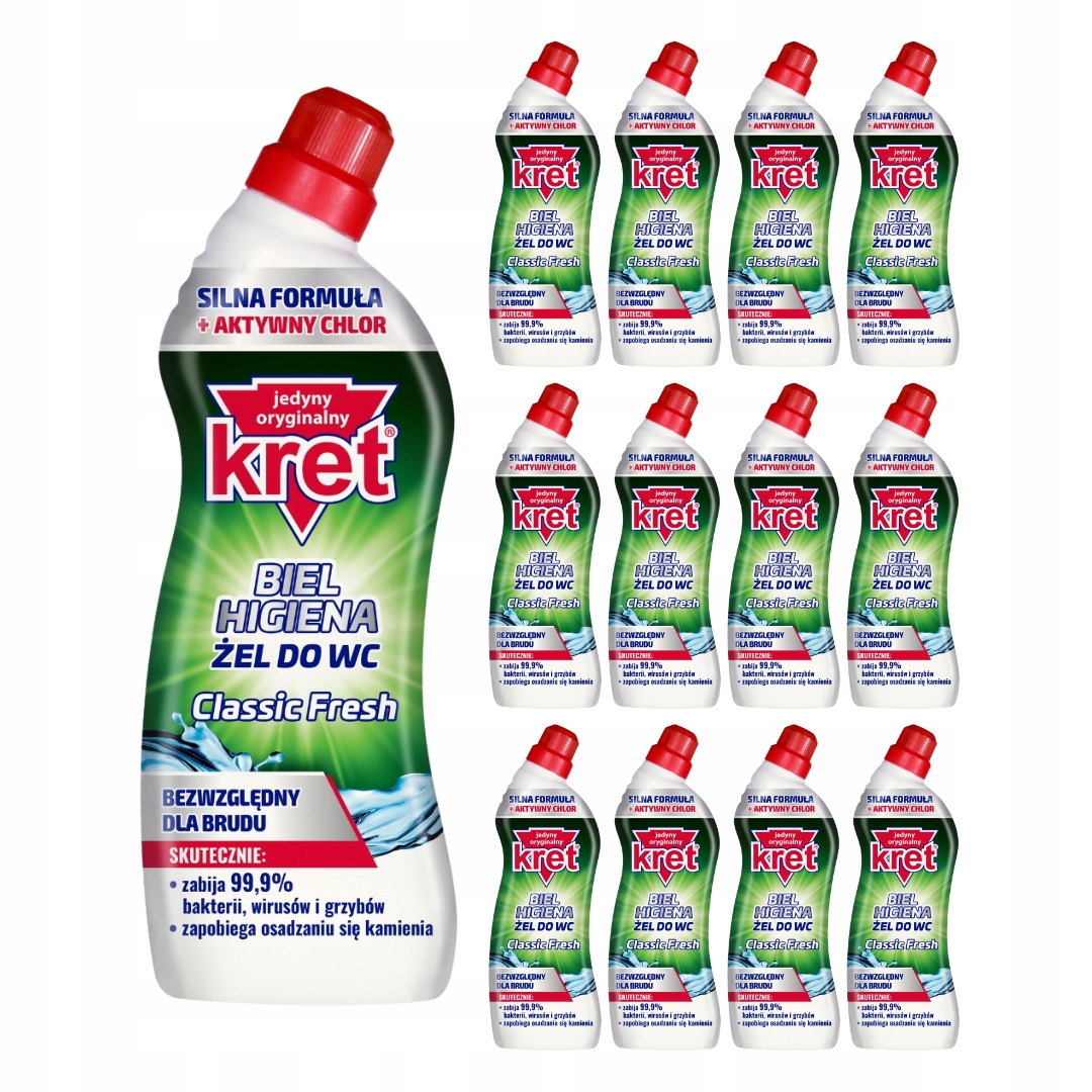 Levně Kret Wc Gel White Hygiene Classic Fresh 750ml