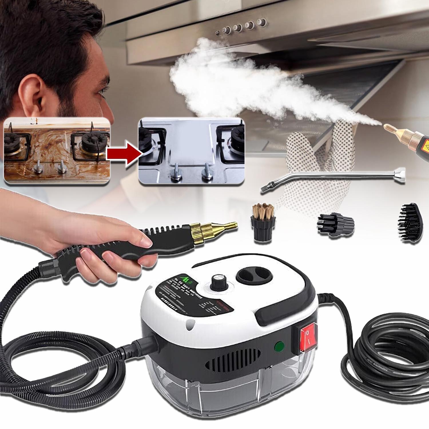 Přenosný Parní Čistič, Čistí A Odmašťuje, Objem 1000 ML, Výkon 2500 W