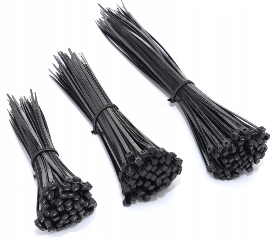 

300x Czarne Opaski Zaciskowe Trytki 150 200 300 mm