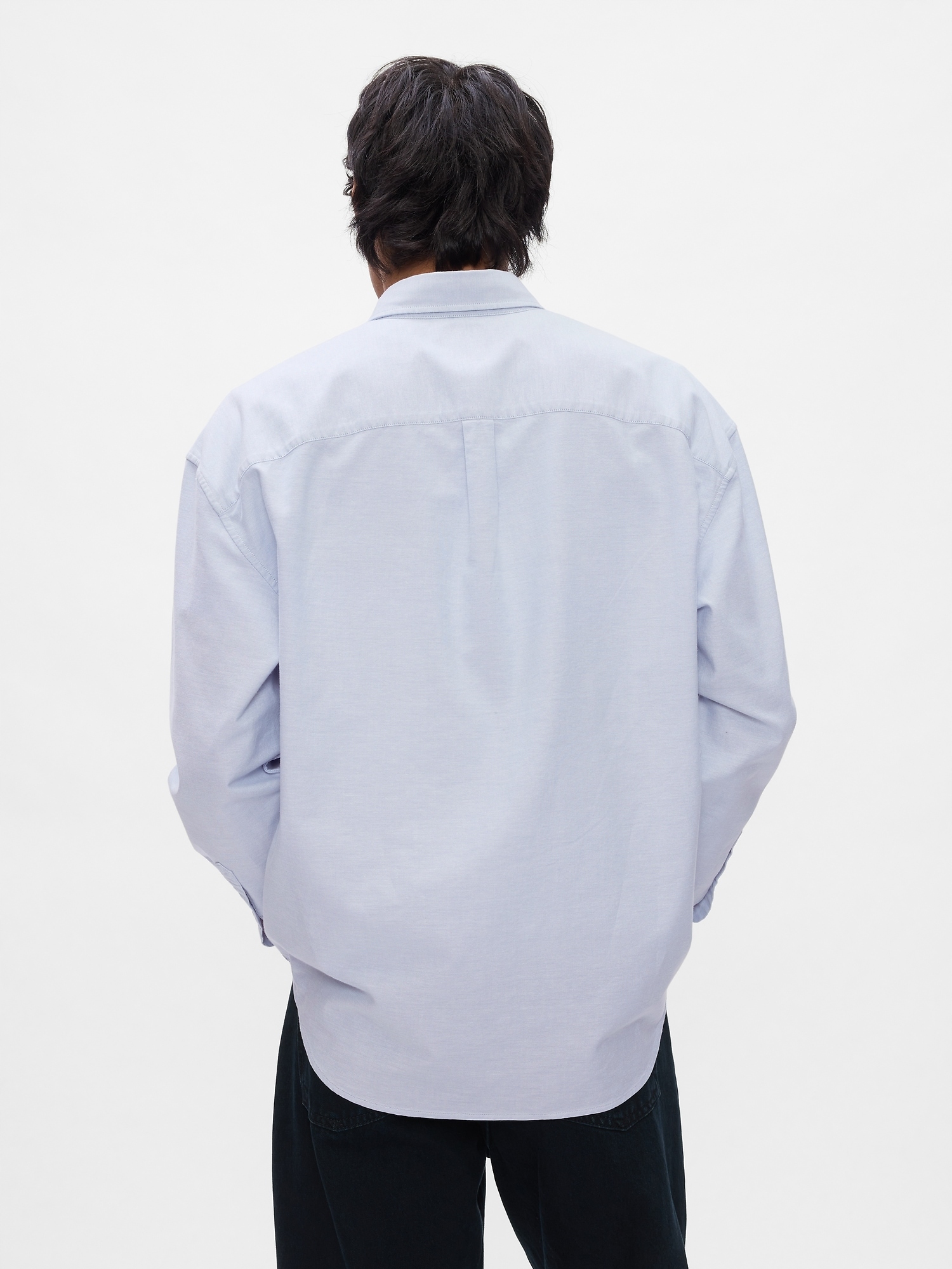 Gap Oversize košile Oxford Big Shirt modrá