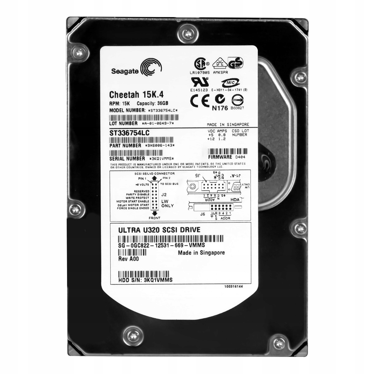 Dell 0GC822 36GB 15K 8MB Scsi U320 3.5'' ST336754LC