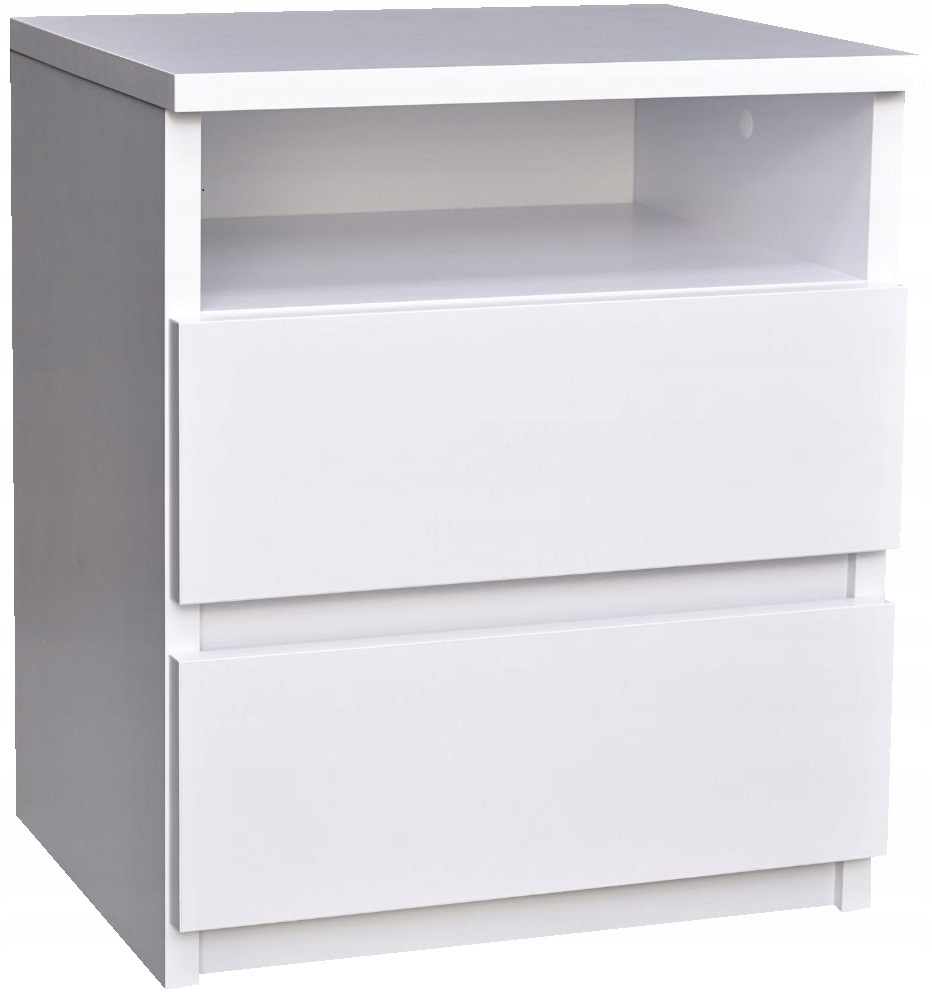 SZAFKA NOCNA BOA BIAŁA MAT LUB CZARNY MAT z 2 SZUFLADAMI DO SYPIALNI POKOJU