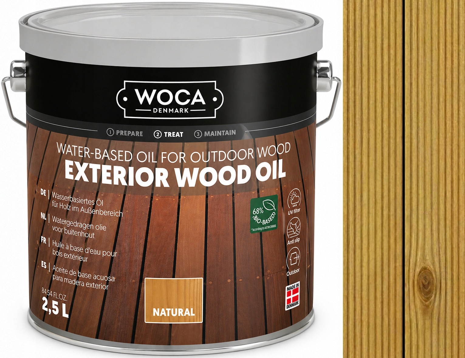 Woca Exterior Wood Oil Natural 2,5L olej na terasu a záhradné drevo