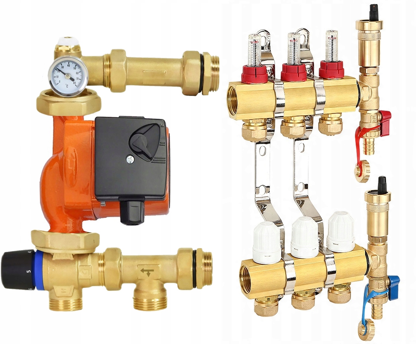 Rozdeľovač 3 Okruhov Podlahového Vykurovania Pre Podlahu, Čerpacia Skupina Ibo
