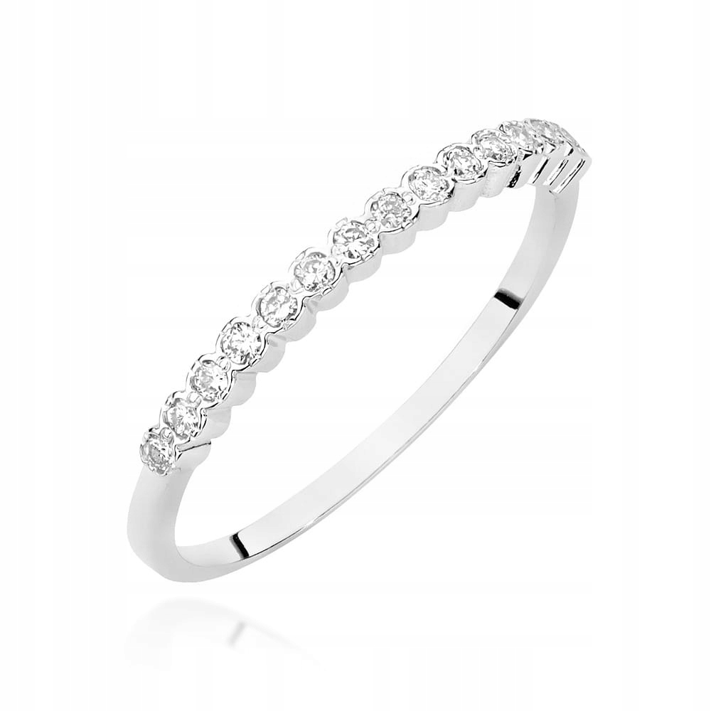 Prstýnek z bílého zlata 585 s klasickým elegantním zásnubním diamantem