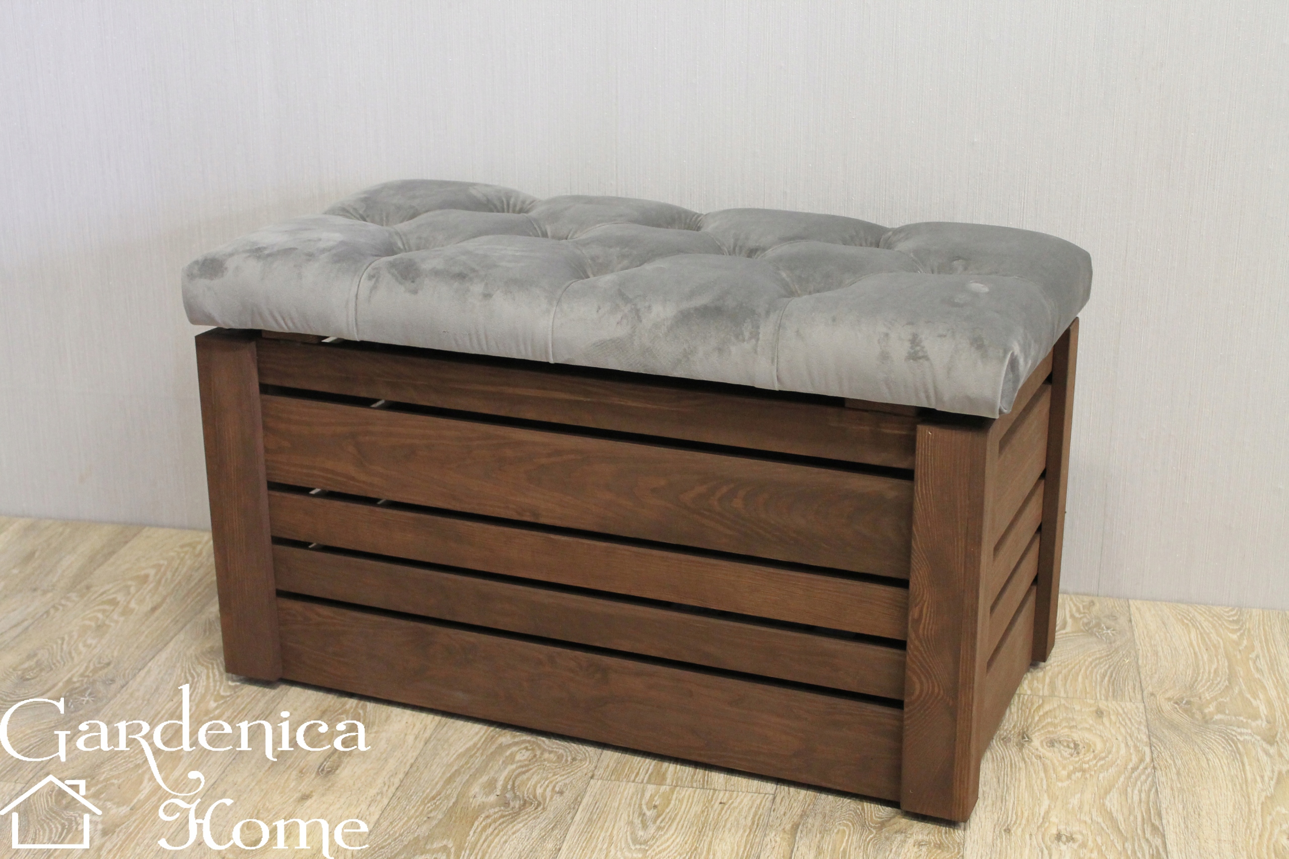 DUŻA PIKOWANA PUFA SKRZYNIA SCHOWEK SIEDZISKO