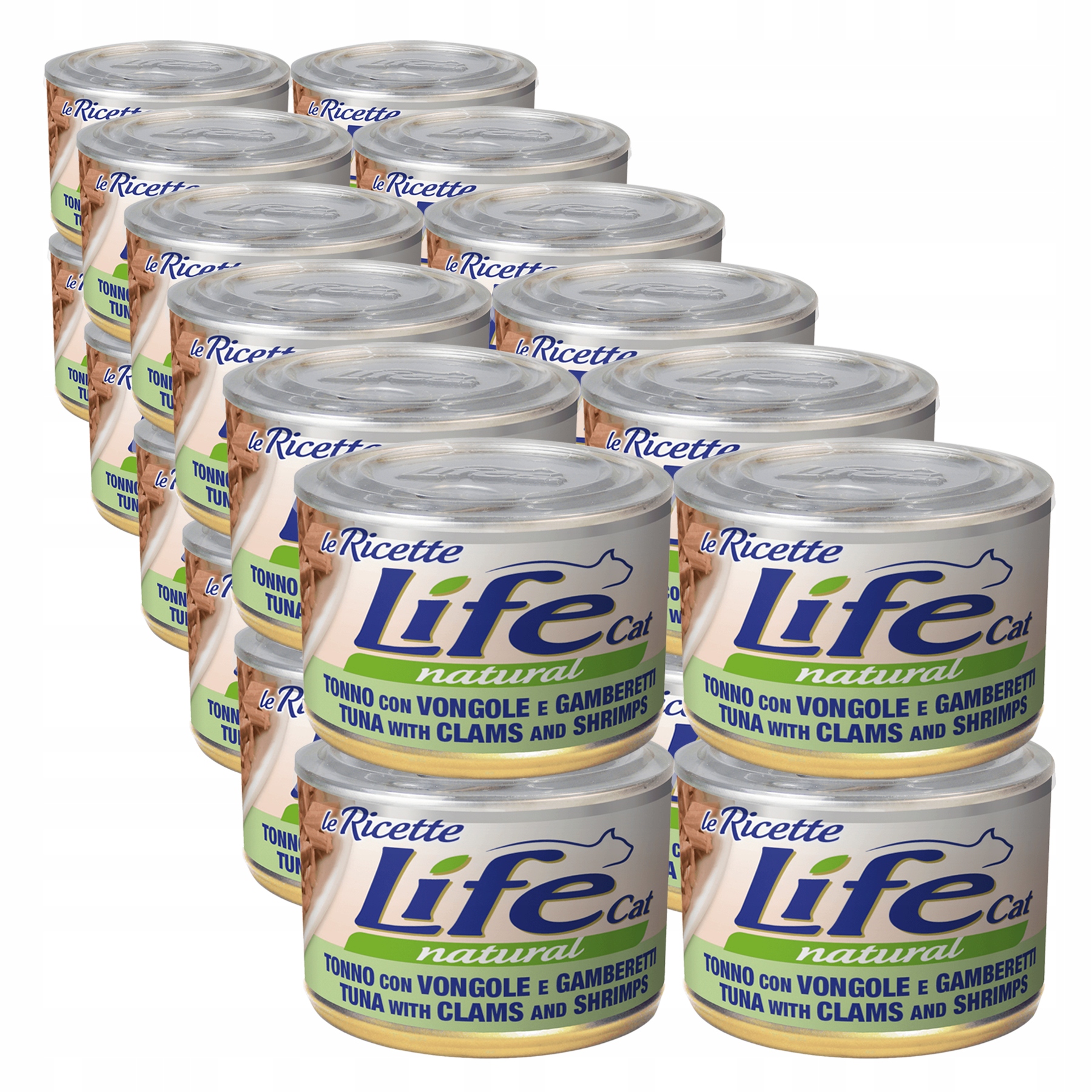 Levně Life Cat Le Ricette pro kočky konzerva 24x150 g tuňák mušle krevety
