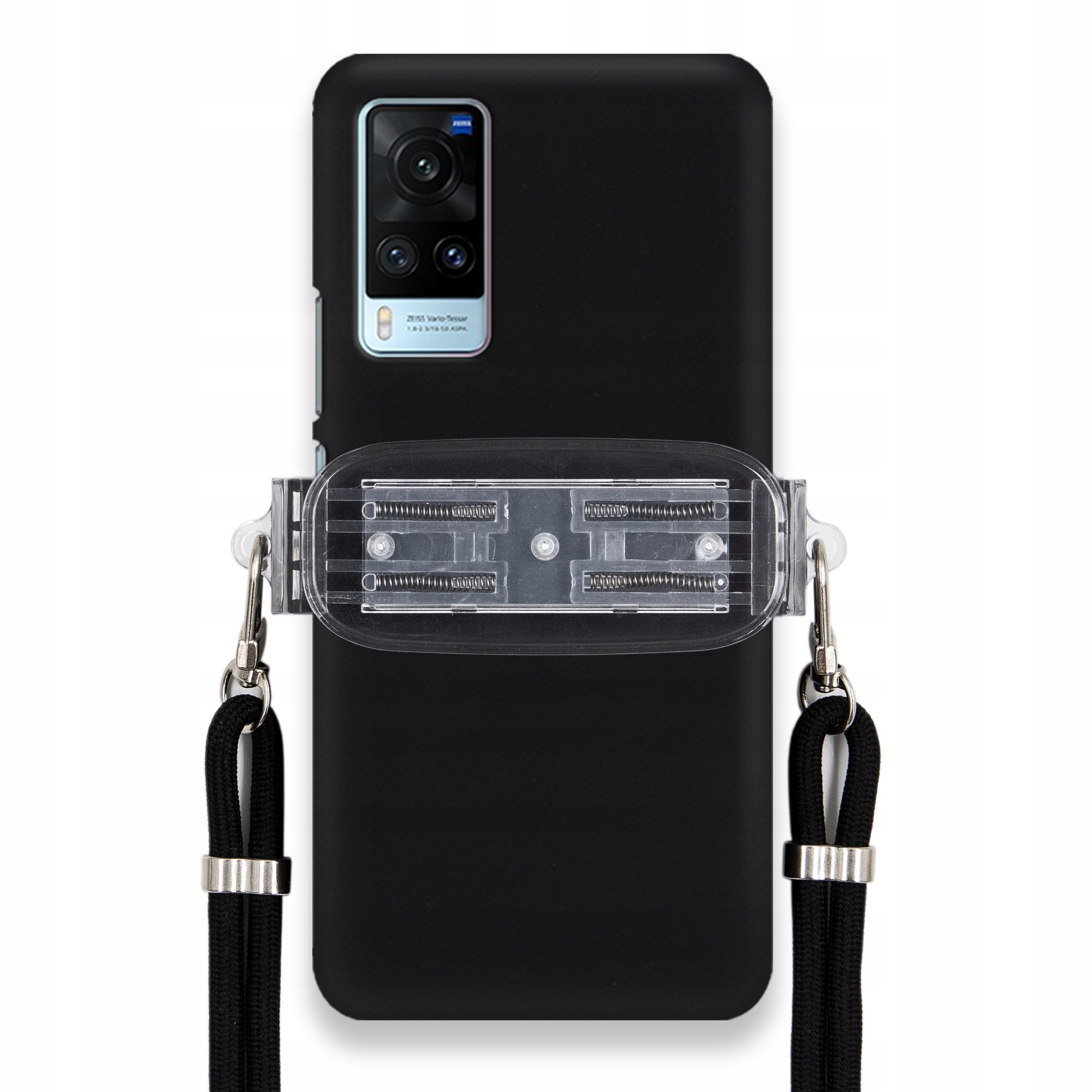 pouzdro na Vivo X60 Smooth Case Ochrana Univerzální Držák Černá Šňůrka