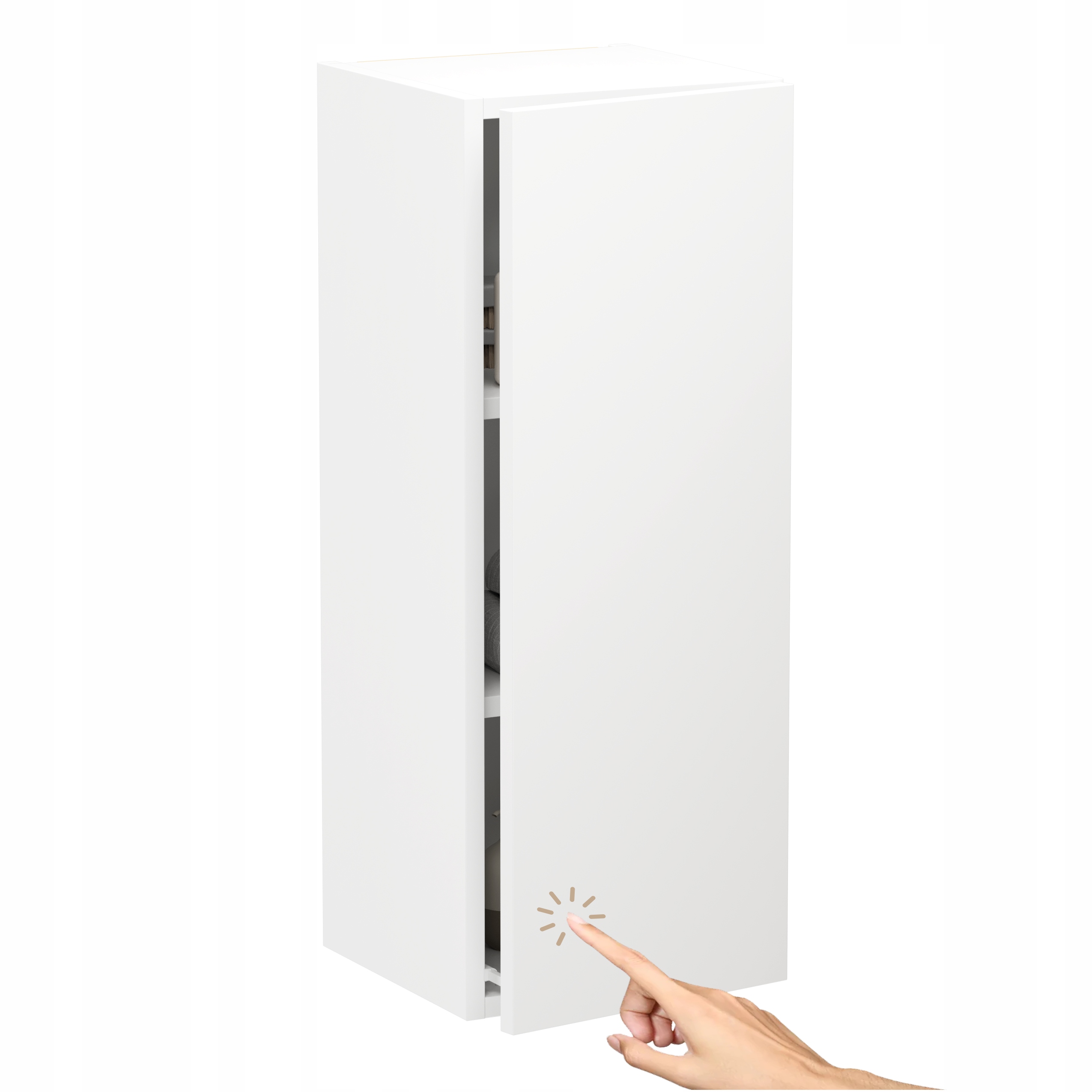 Koupelnová skříňka Wiszaca Slupek Bílá Mat Levá Uzavřená do koupelny 80