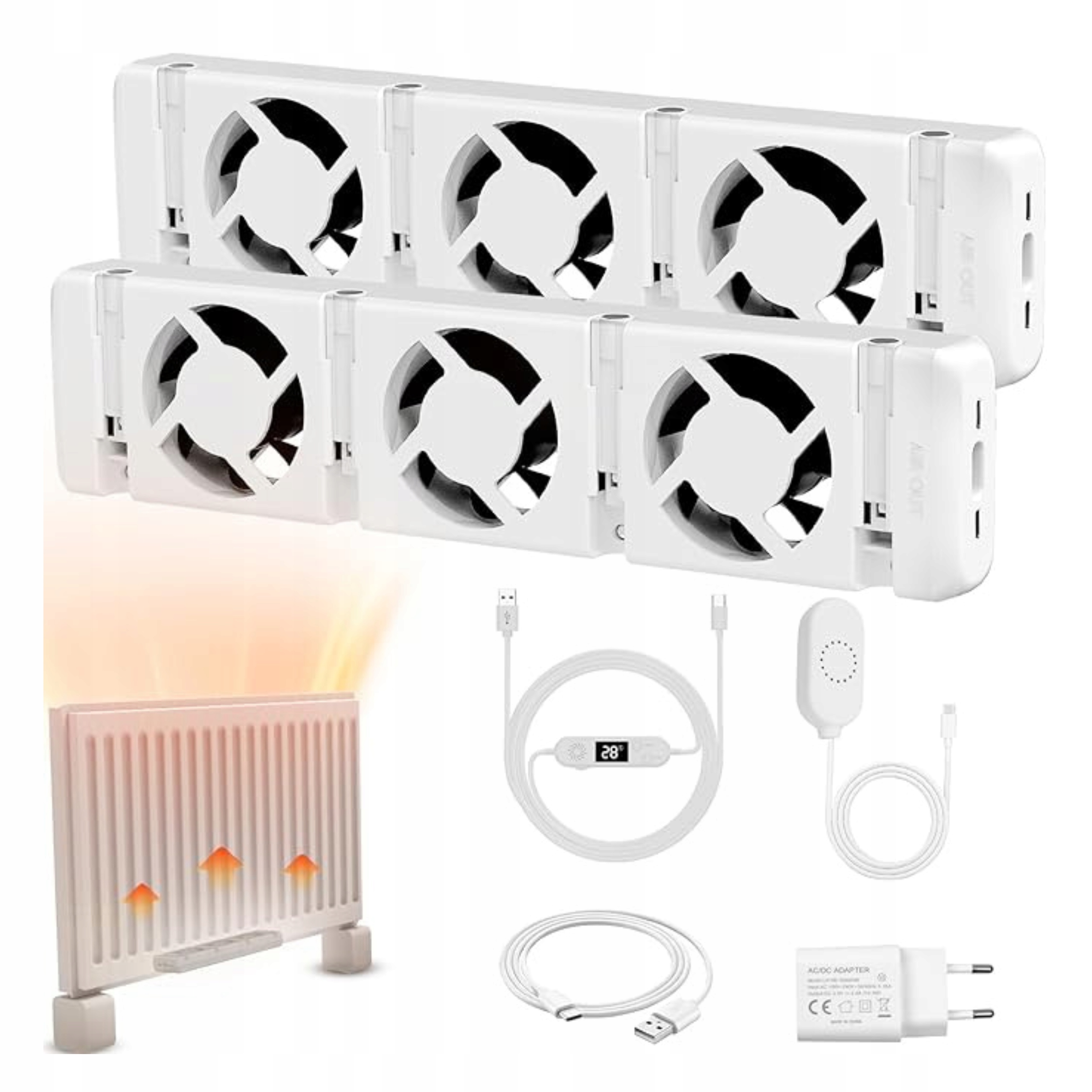Vykurovací Ventilátor Na Fúkacie Radiátory S Termostatom, 2 Kusy