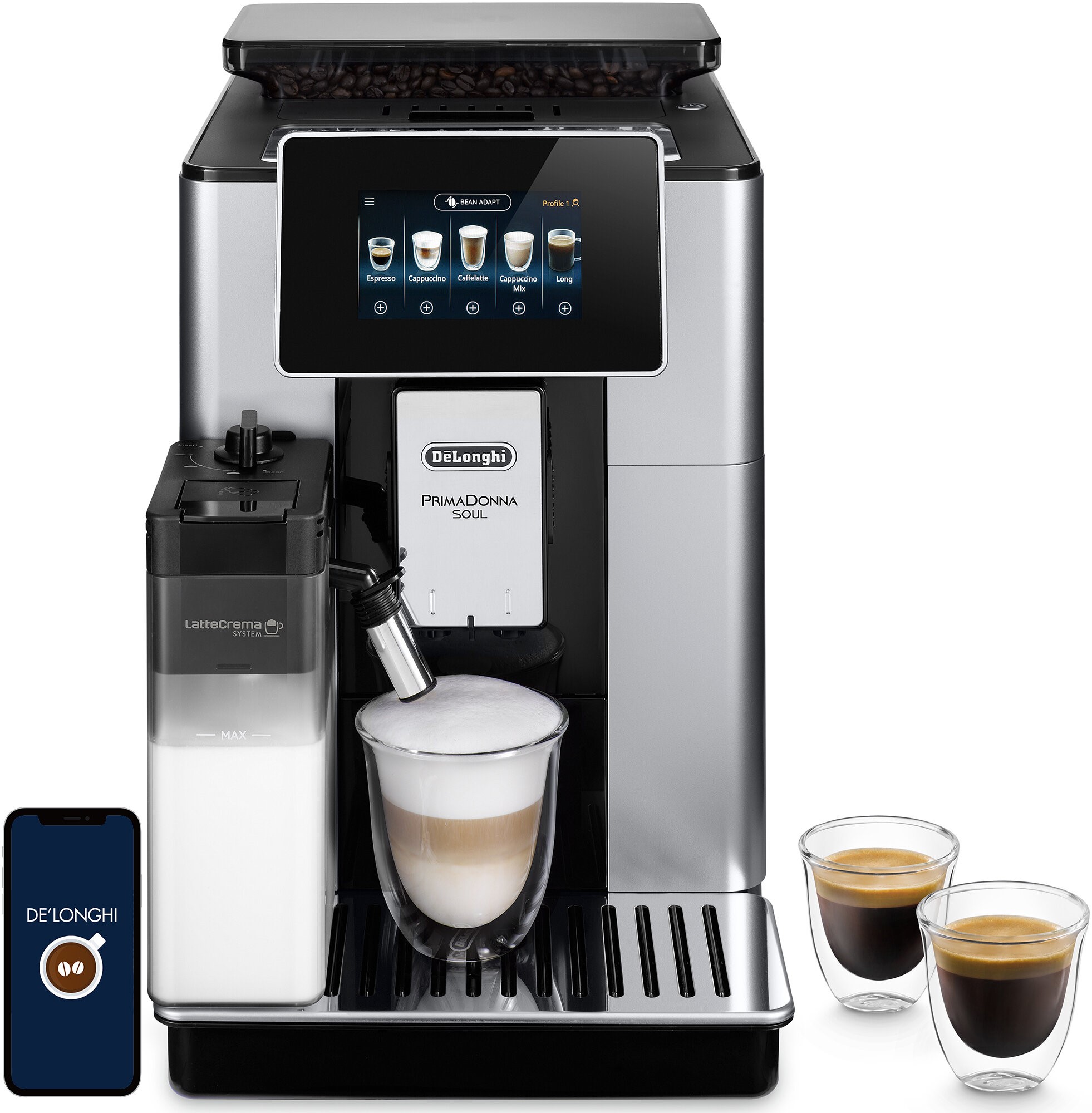 Ekspres ciśnieniowy De'Longhi ECAM610.55.SB 1450 W PrimaDonna Soul 1450 W