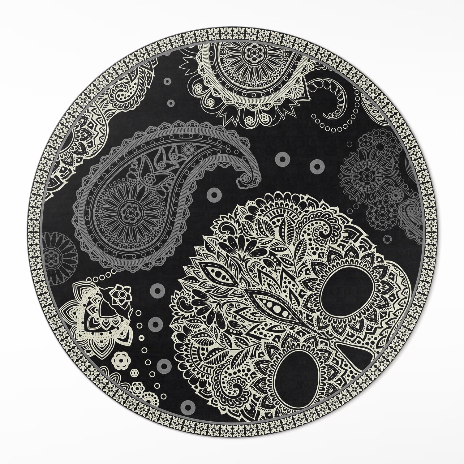 Okrúhly vinylový koberec Vnútorný Vodotesný Dekoratívna lebka ⌀ 130 cm