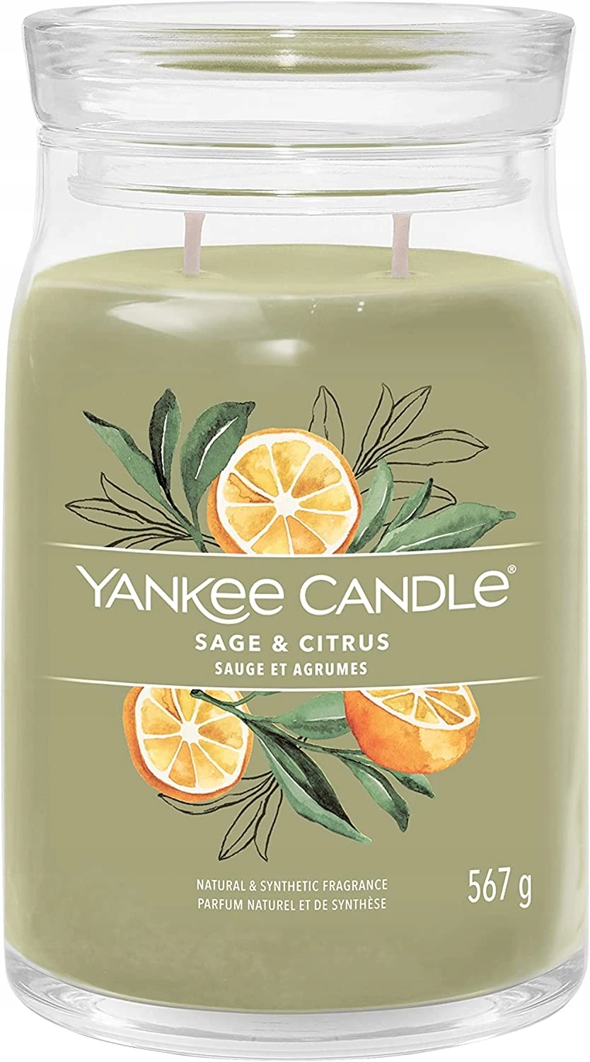Yankee Candle vonná svíčka Signature ve skle velká Sage & Citrus 567g