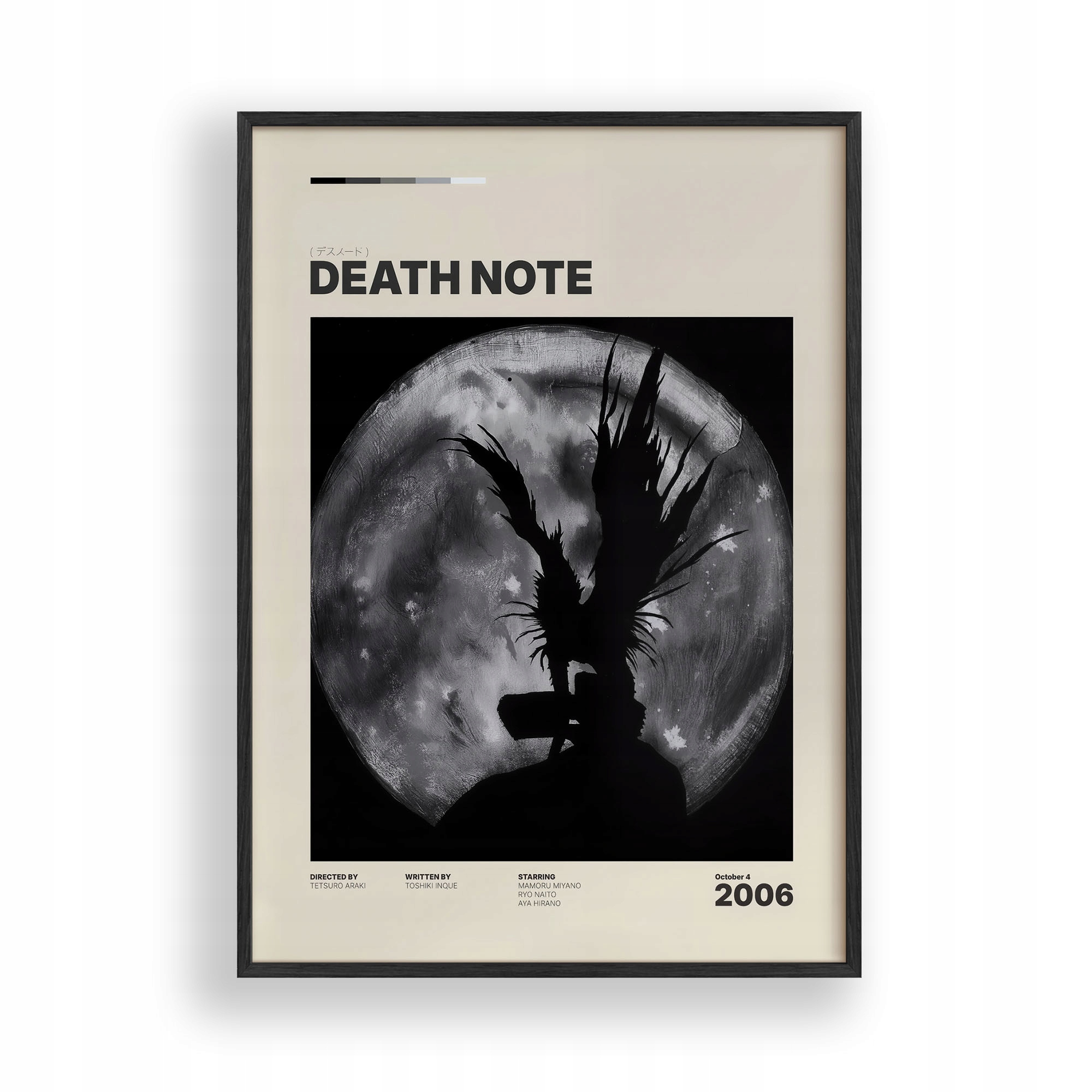 Obraz Death Note Ryuk Shinigami Plakát Rámeček Dřevěný Černý 30x42 cm