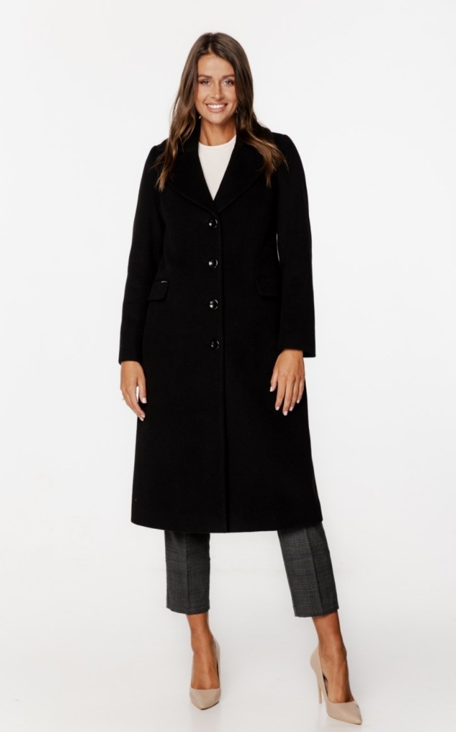 Passero kabát podzim zima klasický bez kapuce Justyna černý velikost 44