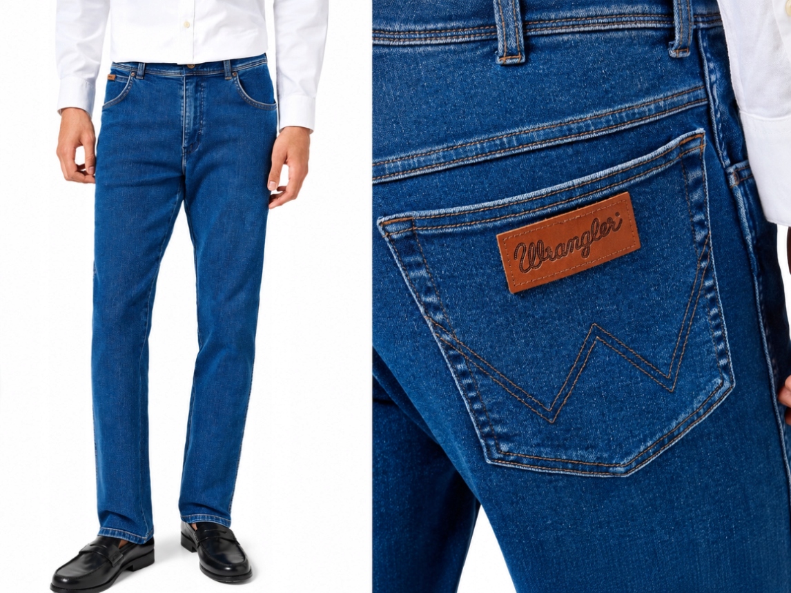 Wrangler Texas pánské jednoduché džínové kalhoty modré Midnight w38 l32