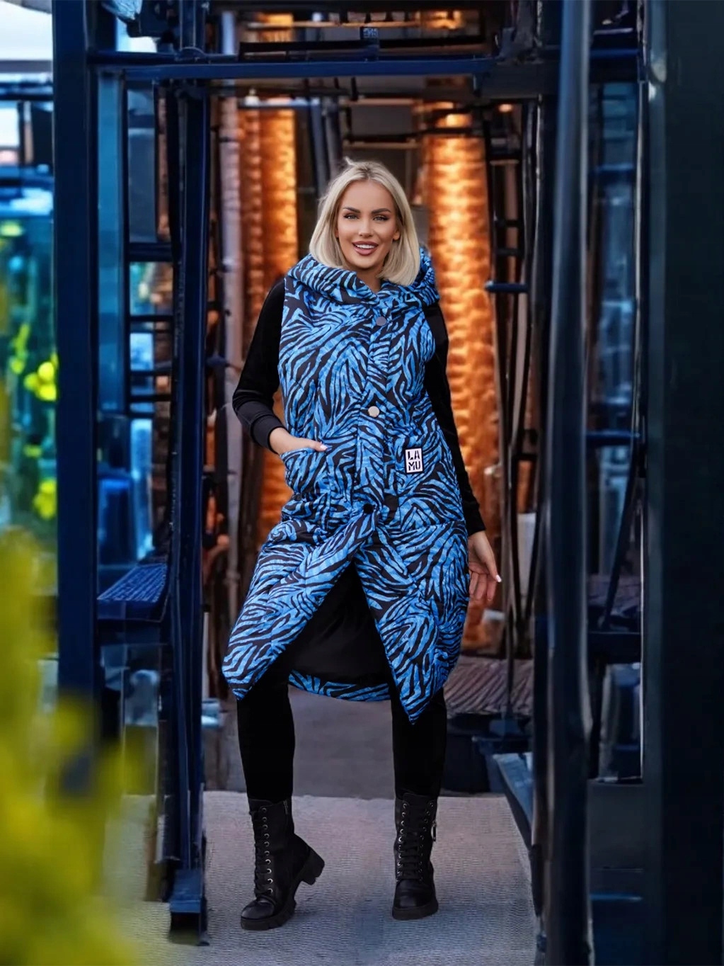 Dámská vesta zebra Lamu [Barva Modrá, Velikost S/m]