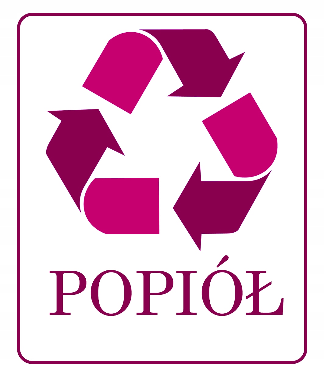 

Popiół Naklejka na kosz segregacja śmieci 15 cm
