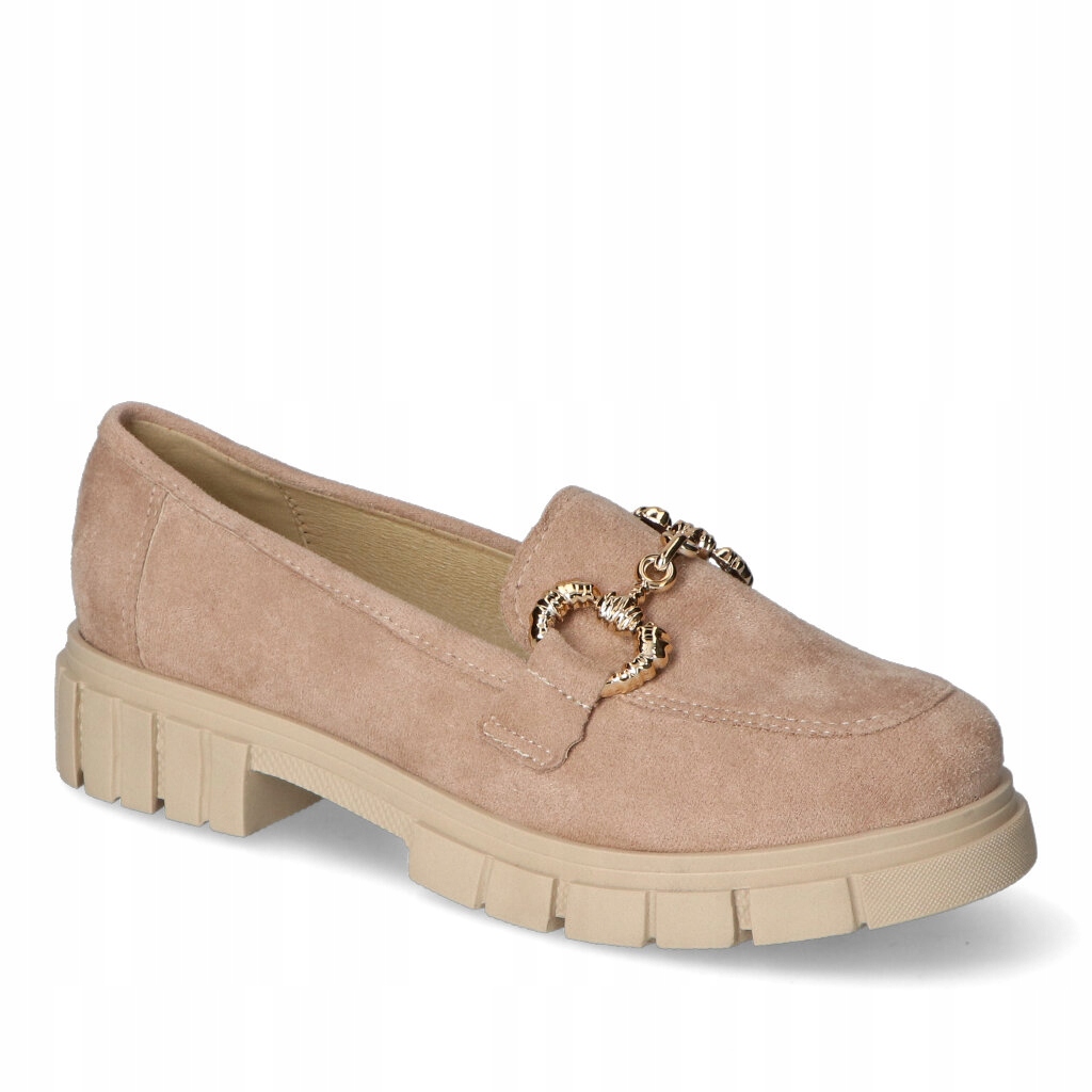 Dámské mokasíny Tuomo Béžové semišové s ozdobou 37