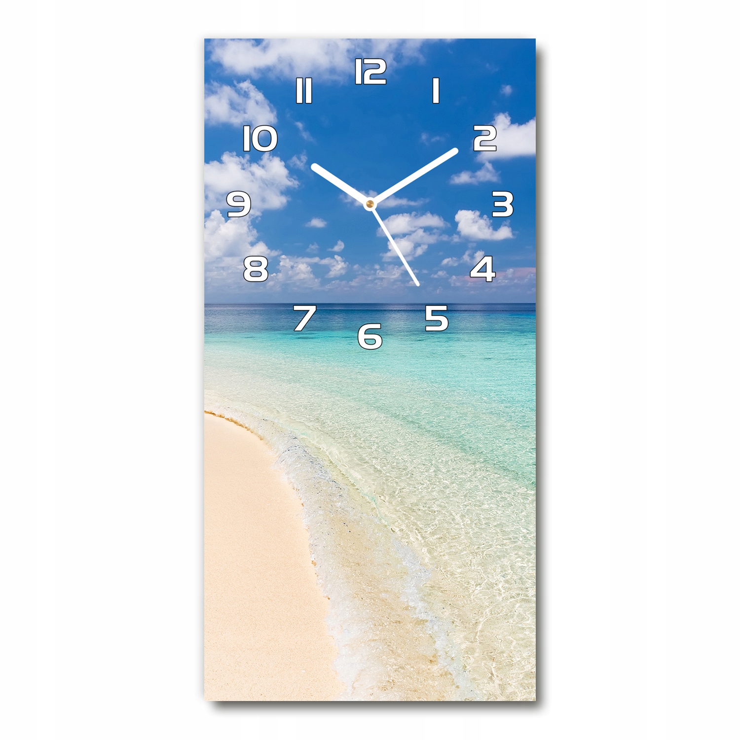 

Zegar szklany ścienny Plaża Malediwy 30x60 pionowy